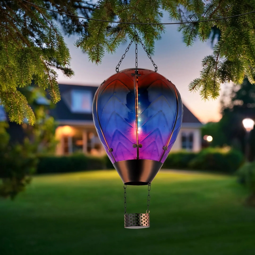 Globo - LED-Solar-Hängedekoration 24xLED/0,2W/3V IP44 Heißluftballon