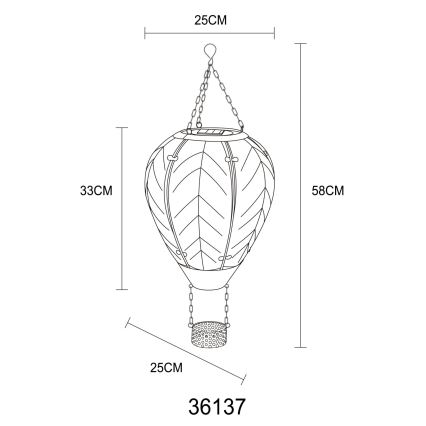 Globo - LED-Solar-Hängedekoration 24xLED/0,2W/3V IP44 Heißluftballon