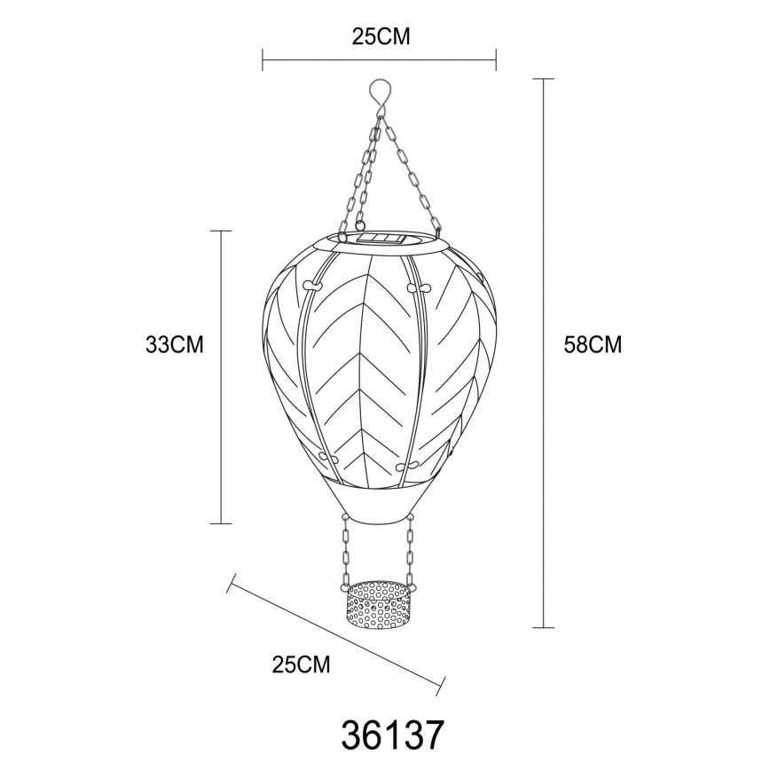 Globo - LED-Solar-Hängedekoration 24xLED/0,2W/3V IP44 Heißluftballon
