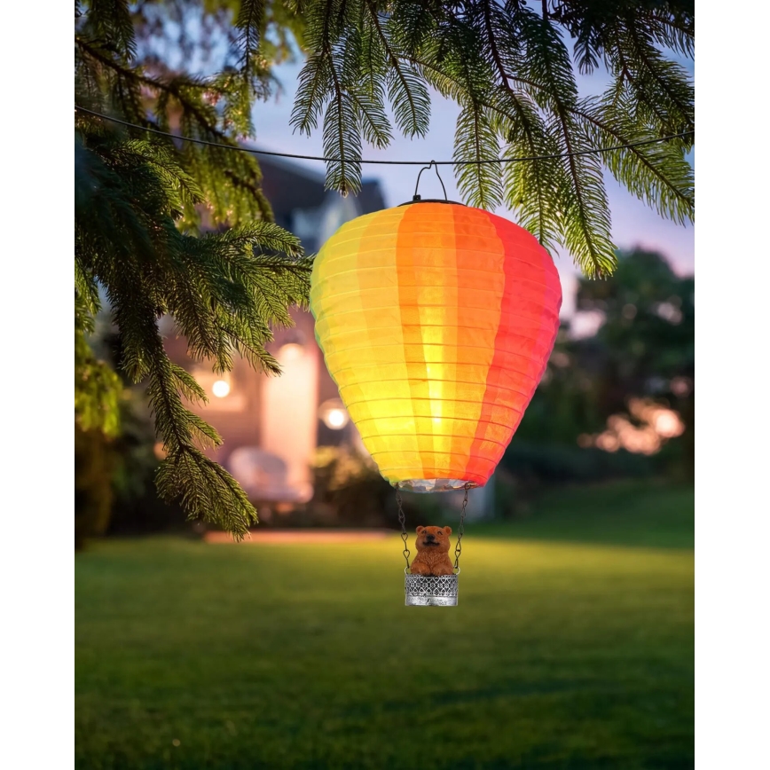 Globo - LED-Solar-Hängedekoration 24xLED/0,06W/3V IP44 Heißluftballon