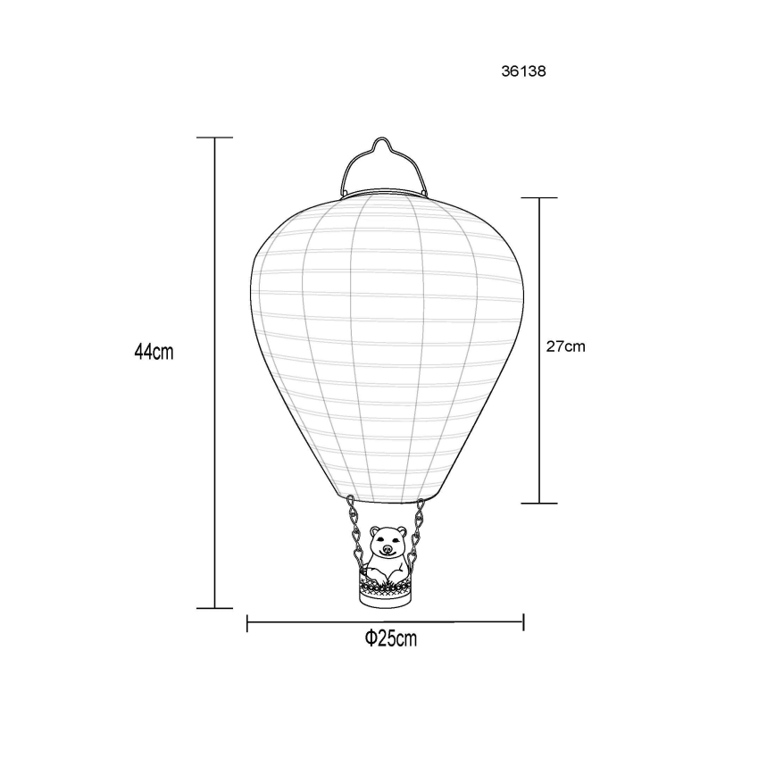 Globo - LED-Solar-Hängedekoration 24xLED/0,06W/3V IP44 Heißluftballon