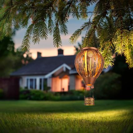 Globo - LED-Solar-Hängedekoration 12xLED/0,02W/3V IP44 Heißluftballon