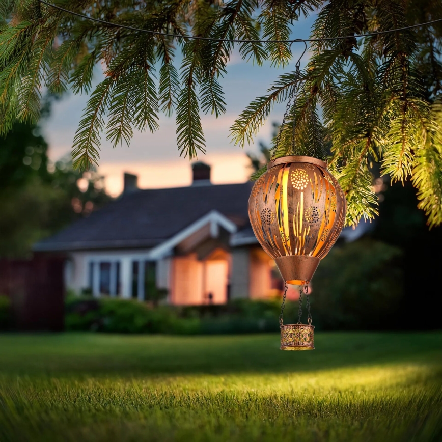 Globo - LED-Solar-Hängedekoration 12xLED/0,02W/3V IP44 Heißluftballon