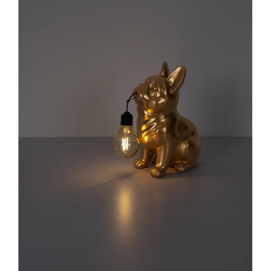 Globo - LED-Solarleuchte LED/3V IP44 300 mAh goldener Hund