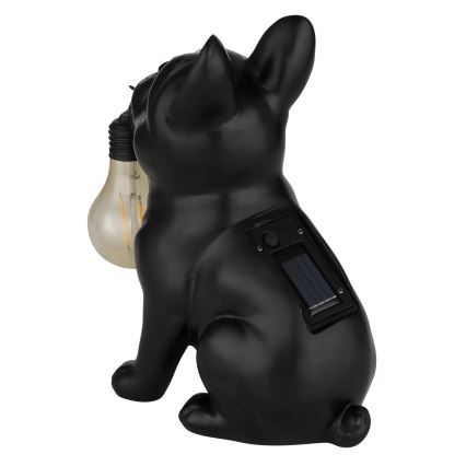 Globo - LED-Solarleuchte LED/3V IP44 300 mAh schwarzer Hund