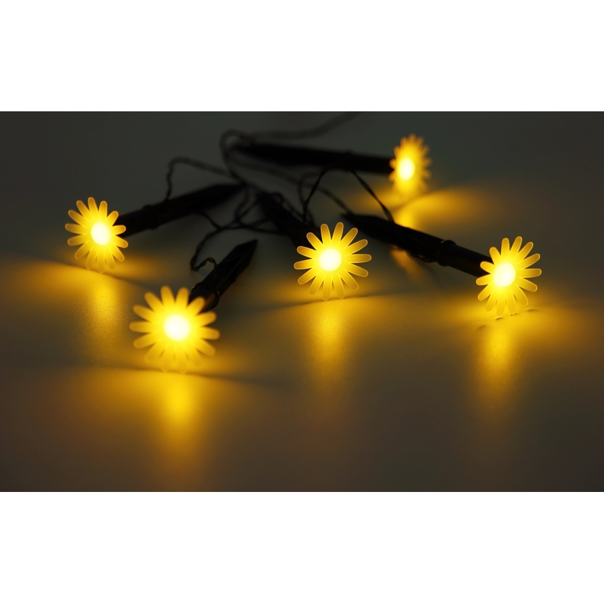 Globo - LED Solar Lichterkette 5xLED/3V IP44 300 mAh 2,2 m Blüten