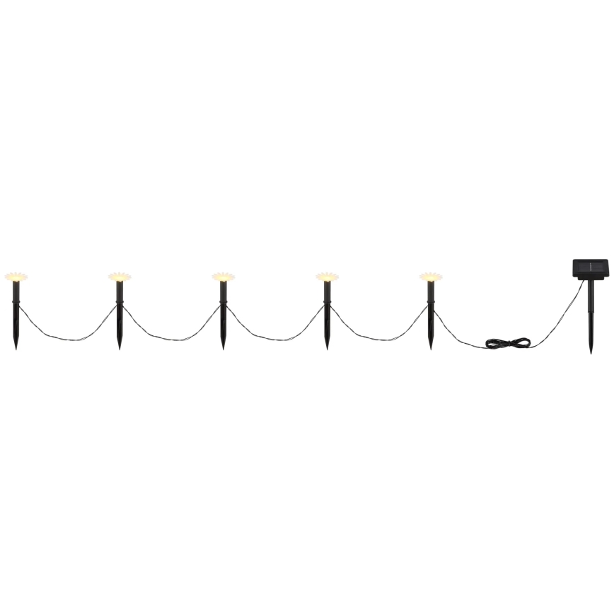 Globo - LED Solar Lichterkette 5xLED/3V IP44 300 mAh 2,2 m Blüten