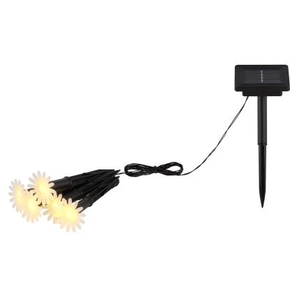 Globo - LED Solar Lichterkette 5xLED/3V IP44 300 mAh 2,2 m Blüten