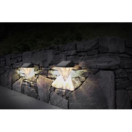 Globo - SET 2x LED-Solarwandleuchte LED/0,5W/3V IP44 600 mAh