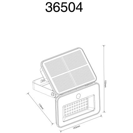 Globo - dimmbare LED-Solarleuchte mit Sensor LED/8W/5V 3000/4000/6500K IP65 2200 mAh