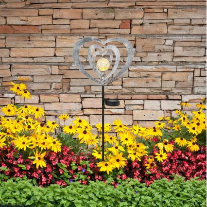 Globo - LED-Solarleuchte LED/3V IP44 300 mAh Silbernes Herz