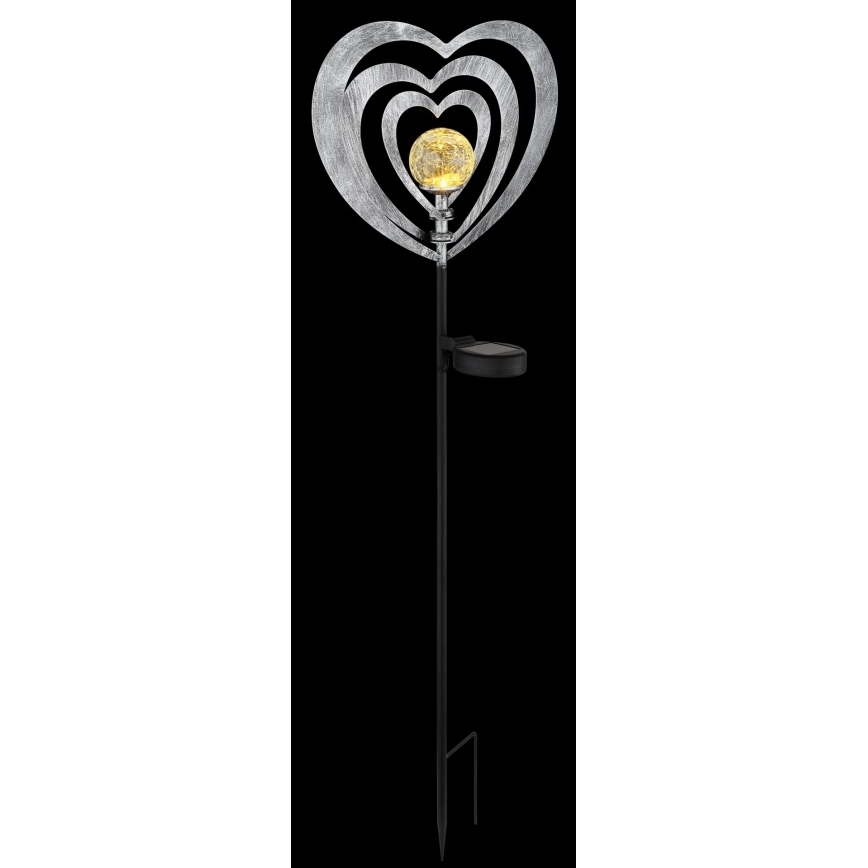Globo - LED-Solarleuchte LED/3V IP44 300 mAh Silbernes Herz