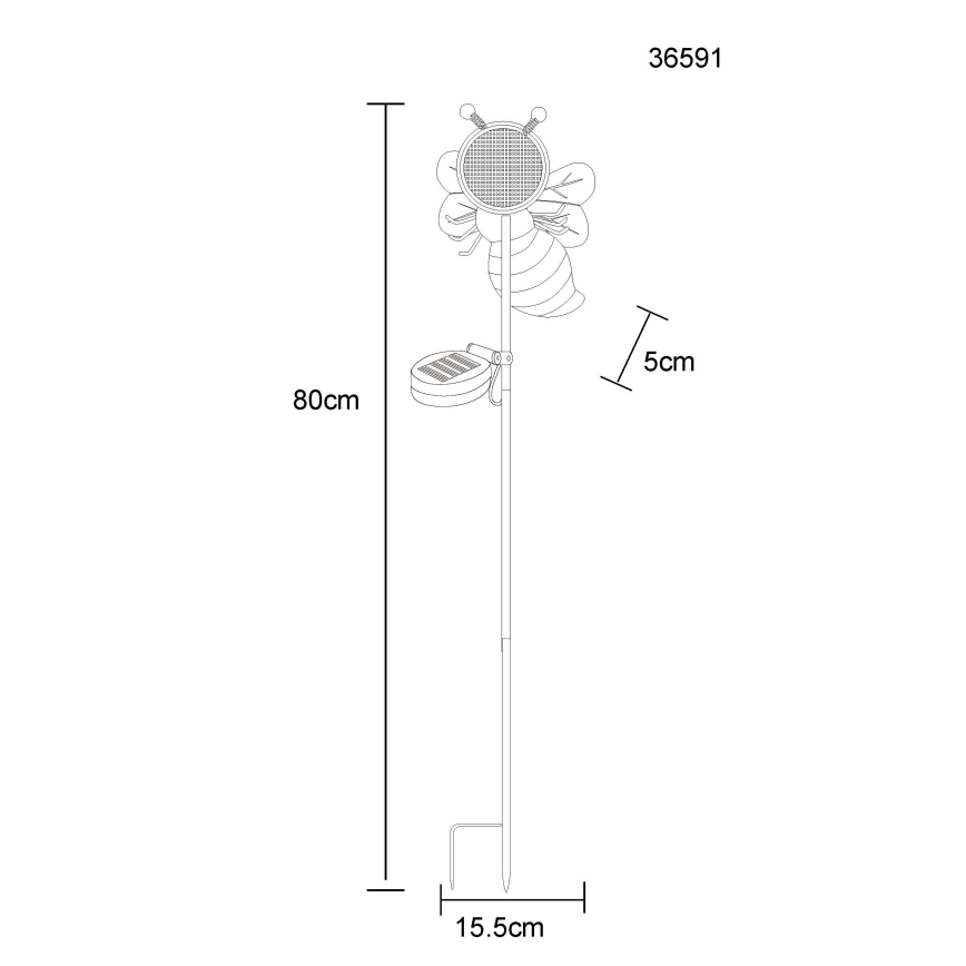 Globo - LED Solarleuchte 200xLED/3V IP44 600 mAh Biene