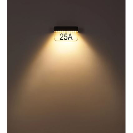 Globo - LED-Solar-Hausnummer LED/6W/3,7V IP54 1800 mAh