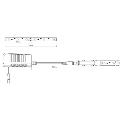 Globo - Dimmbarer LED-RGB-Streifen LED/6W/230V 1m + Fernbedienung