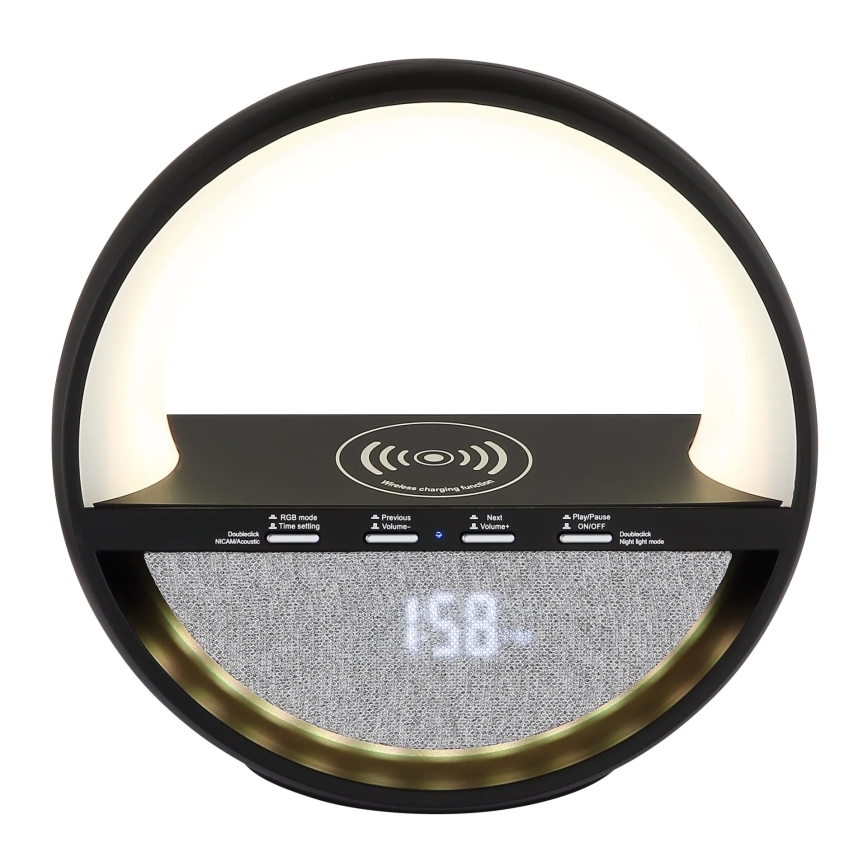 Globo - LED RGBW Wiederaufladbare Touch-Tischleuchte mit Lautsprecher und kabelloser QI-Ladefunktion LED/3,5W/5V 1800 mAh