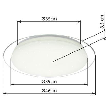 Globo - Dimmbare LED-Deckenleuchte LED/30W/230V 3000-6500K + Fernbedienung