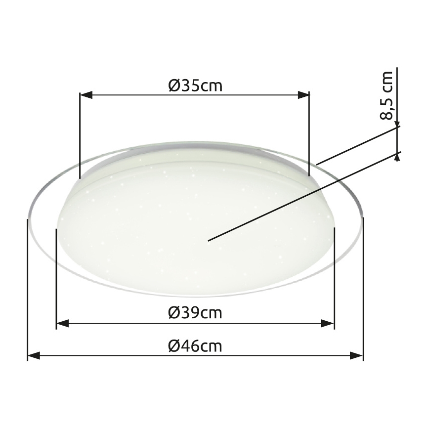 Globo - Dimmbare LED-Deckenleuchte LED/30W/230V 3000-6500K + Fernbedienung