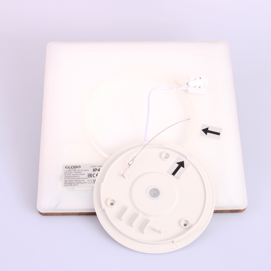 Globo - Dimmbare LED-Deckenleuchte für das Badezimmer LED/18W/230V 29,4x29,4 cm IP44 braun