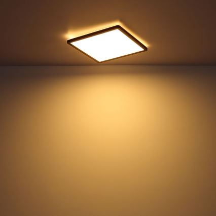 Globo - LED dimmbare Badezimmer-Deckenleuchte LED/24W/230V 42x42 cm IP44 schwarz