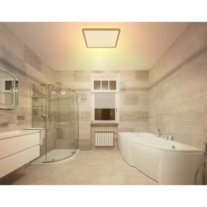 Globo - Dimmbare LED-Deckenleuchte für Badezimmer LED/24W/230V 3000K IP44 42x42 cm Messing