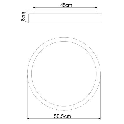 Globo - Dimmbare LED-Deckenleuchte LED/24W/230V + Fernbedienung