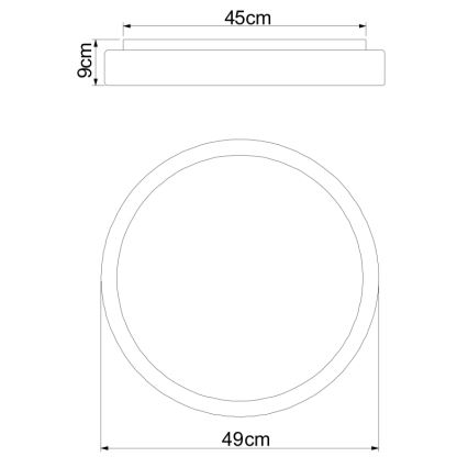 Globo - Dimmbare LED-Deckenleuchte LED/24W/230V + Fernbedienung