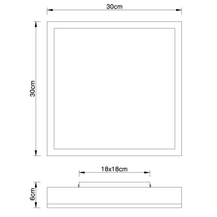 Globo - LED-Deckenleuchte LED/12W/230V 30x30 cm braun