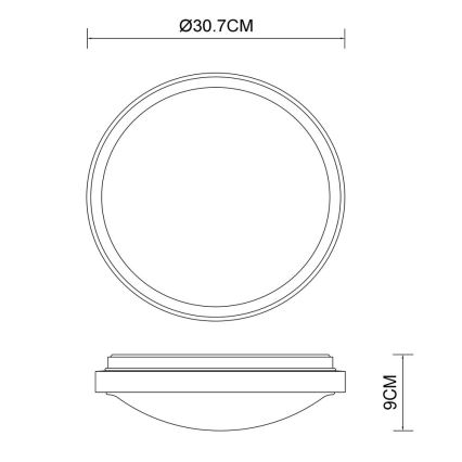 Globo - LED Deckenleuchte LED/12W/230V 307 mm 3000/4500/6000K