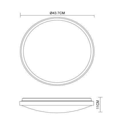 Globo - LED Ceiling light LED/24W/230V 437mm 3000/4500/6000K