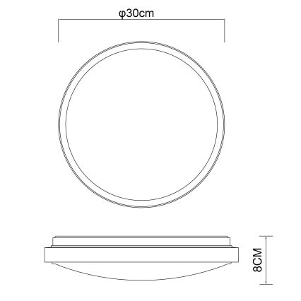 Globo - LED-Deckenleuchte LED/12W/230V 3000/4500/6000K d 30 cm