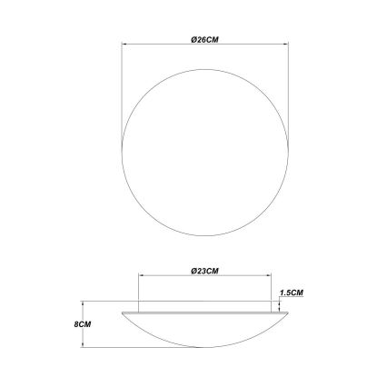 Globo - LED-Deckenleuchte 16W/230V 3000K Ø 26 cm