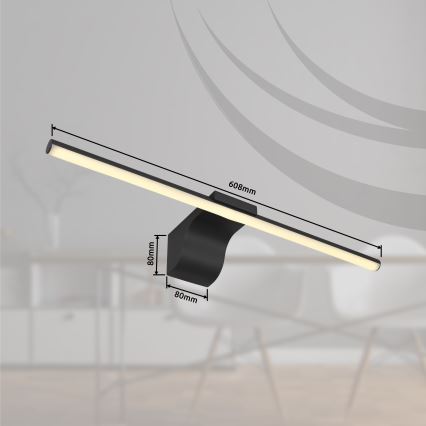 Globo - LED Badezimmerspiegelbeleuchtung LED/10W/230V 60,8 cm IP44 schwarz