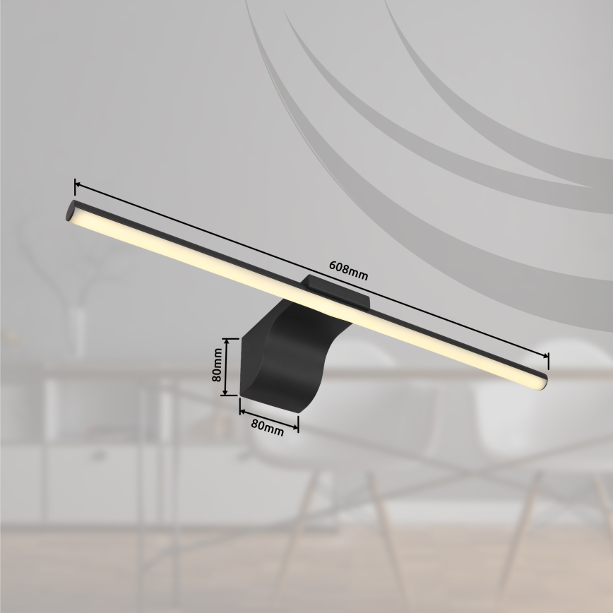 Globo - LED Badezimmerspiegelbeleuchtung LED/10W/230V 60,8 cm IP44 schwarz