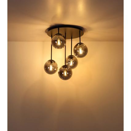 Globo - Aufgesetzte Deckenleuchte 5xE14/25W/230V schwarz