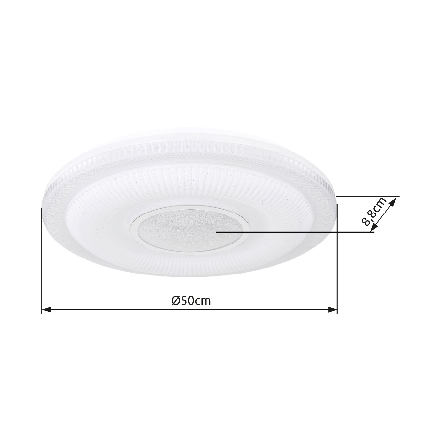 Globo - Dimmbare LED-Deckenleuchte LED/30W/230V 3000-6500K d 50 cm weiß Wi-Fi Tuya + Fernbedienung
