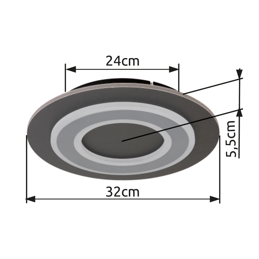 Globo - LED-Deckenleuchte LED/24W/230V 3000K d 32 cm anthrazit
