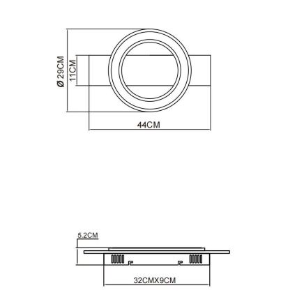 Globo - LED-Deckenleuchte LED/18W/230V braun