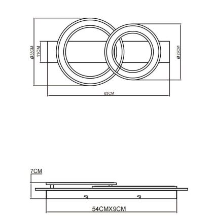 Globo - LED-Deckenleuchte LED/40W/230V braun