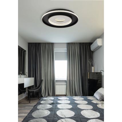 Globo - Dimmbare LED-Deckenleuchte LED/30W/230V 2700-6500K d 52,5 cm schwarz + Fernbedienung