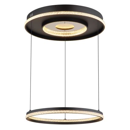 Globo - Dimmbarer LED-Kronleuchter an Aufhängung LED/54W/230V 2700-6500K d 60 cm schwarz + Fernbedienung