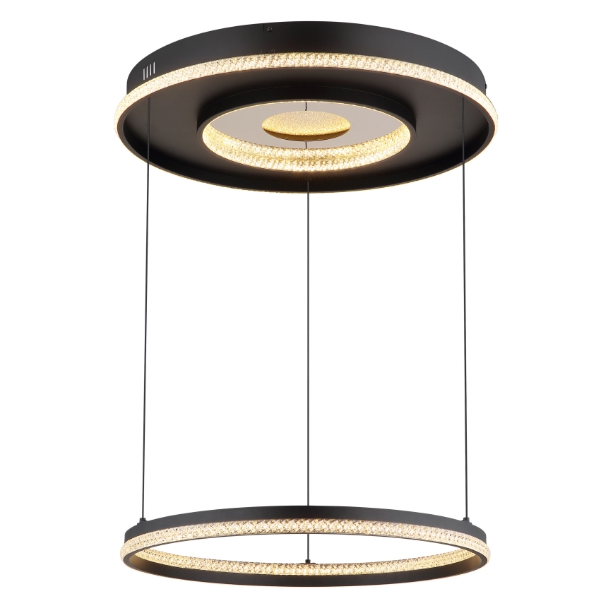 Globo - Dimmbarer LED-Kronleuchter an Aufhängung LED/54W/230V 2700-6500K d 60 cm schwarz + Fernbedienung