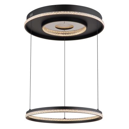 Globo - Dimmbarer LED-Kronleuchter an Aufhängung LED/54W/230V 2700-6500K d 60 cm schwarz + Fernbedienung
