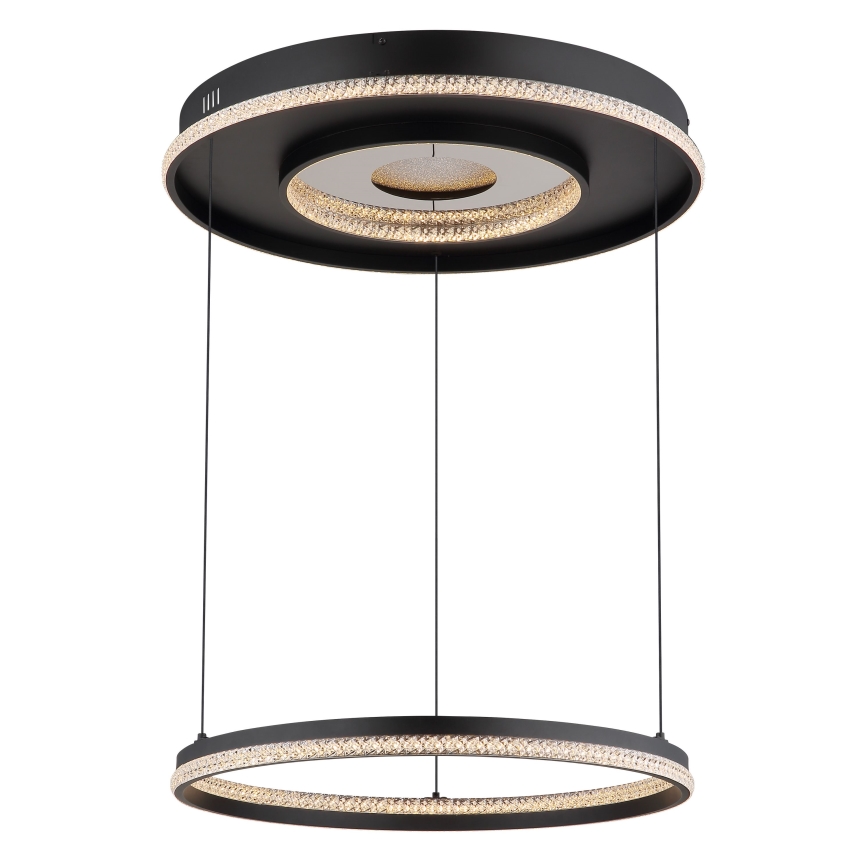 Globo - Dimmbarer LED-Kronleuchter an Aufhängung LED/54W/230V 2700-6500K d 60 cm schwarz + Fernbedienung