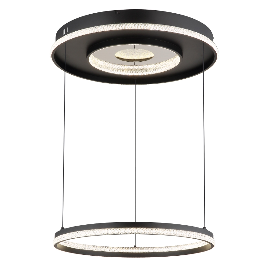 Globo - Dimmbarer LED-Kronleuchter an Aufhängung LED/54W/230V 2700-6500K d 60 cm schwarz + Fernbedienung