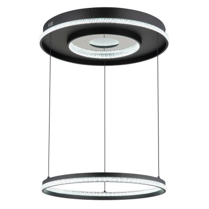 Globo - Dimmbarer LED-Kronleuchter an Aufhängung LED/54W/230V 2700-6500K d 60 cm schwarz + Fernbedienung