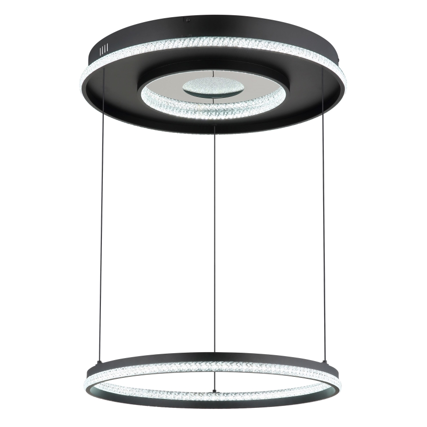 Globo - Dimmbarer LED-Kronleuchter an Aufhängung LED/54W/230V 2700-6500K d 60 cm schwarz + Fernbedienung