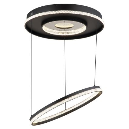 Globo - Dimmbarer LED-Kronleuchter an Aufhängung LED/54W/230V 2700-6500K d 60 cm schwarz + Fernbedienung