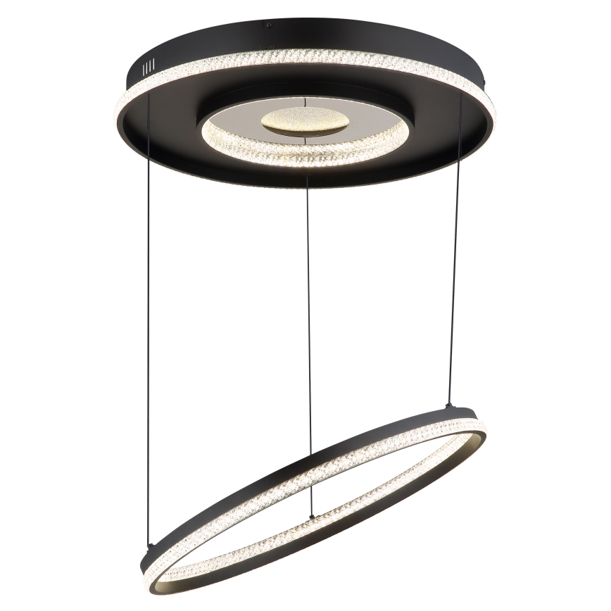 Globo - Dimmbarer LED-Kronleuchter an Aufhängung LED/54W/230V 2700-6500K d 60 cm schwarz + Fernbedienung