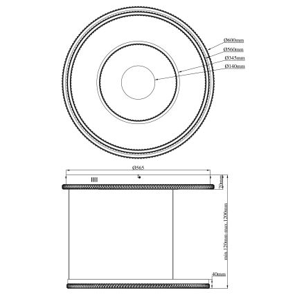 Globo - Dimmbarer LED-Kronleuchter an Aufhängung LED/54W/230V 2700-6500K d 60 cm schwarz + Fernbedienung